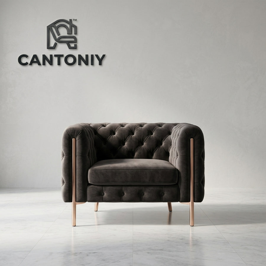 Cantoniy™ Noir Tufted Accent Chair 🖤